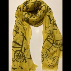 🛍 Vintage Bicycle Print Long Cotton Scarf